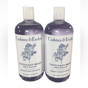 2 Crabtree & Evelyn NANTUCKET BRIAR Bath & Shower Gel 16.9 oz Body Wash